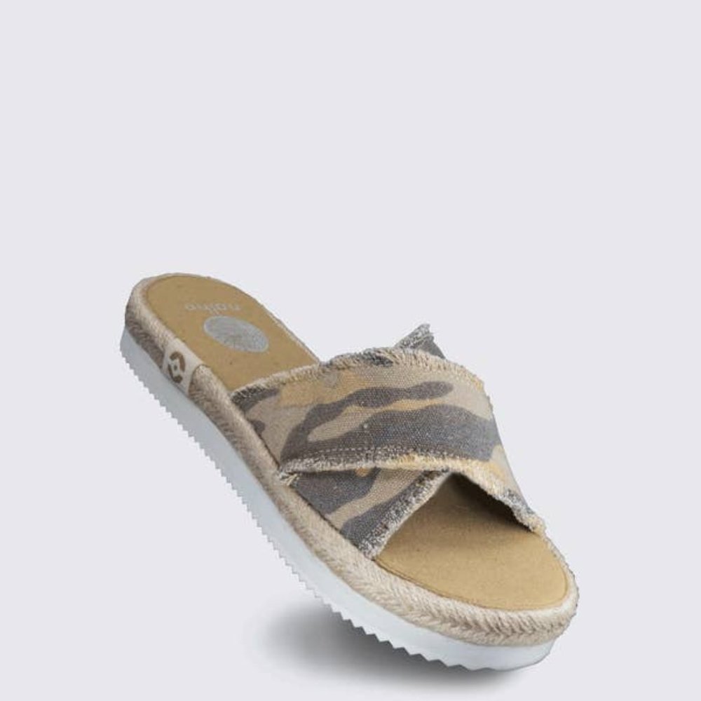 NEW Kamala Beige Camo Platform Espadrilles